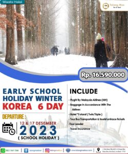Paket Wisata School Holiday Winter Korea 6 Hari Desember 2023