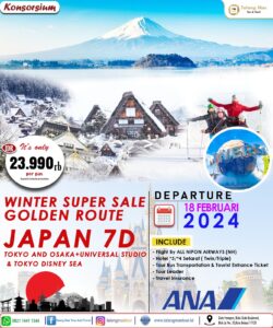 Paket Wisata Winter Super Sale Golden Route Japan 7D Februari 2024