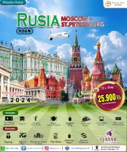 Paket Wisata Halal Rusia 9D6N September 2024 (Moscow and Saint Petersburg)