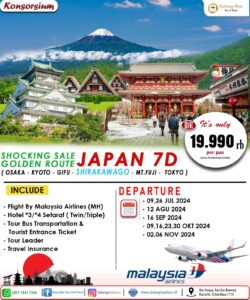 Paket Wisata Shocking Sale Golden Route Japan 7D (Konsorsium)