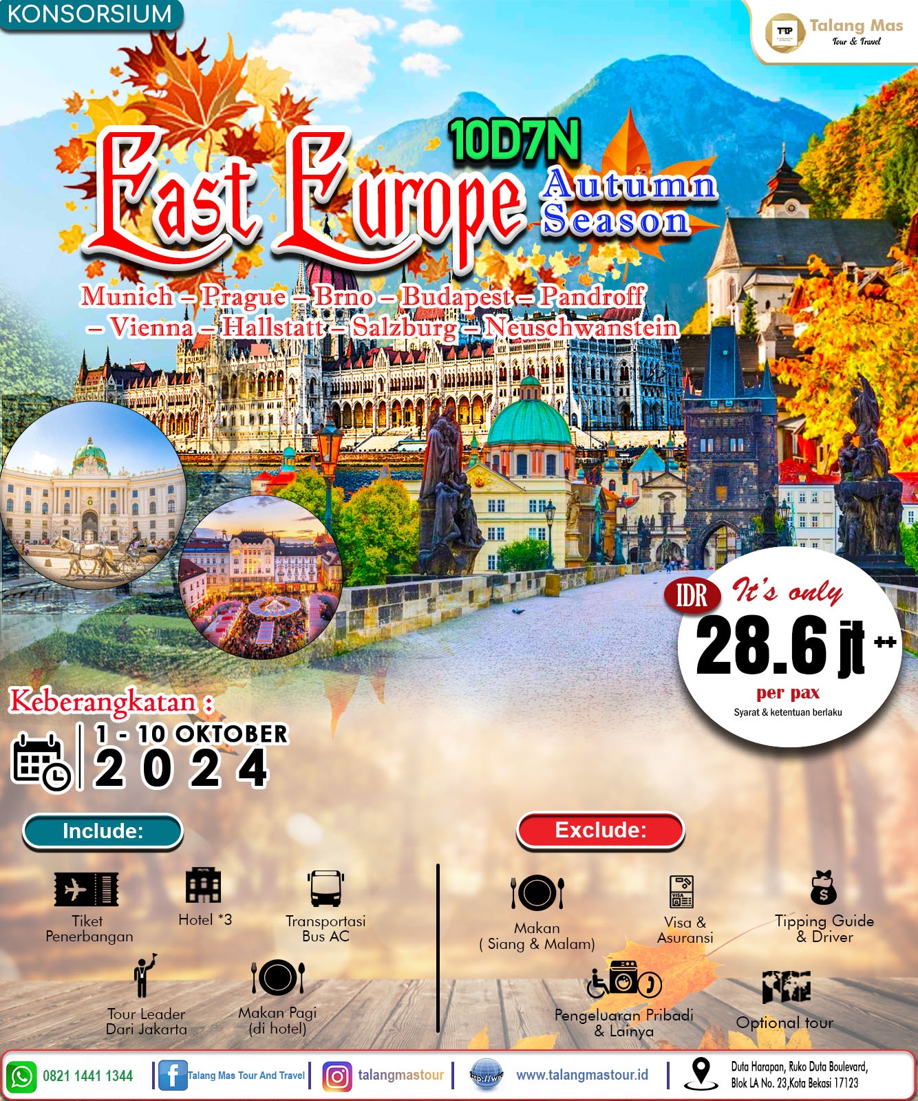 Paket Wisata Konsorsium East Europe 10D7N Autumn Season Oktober 2024