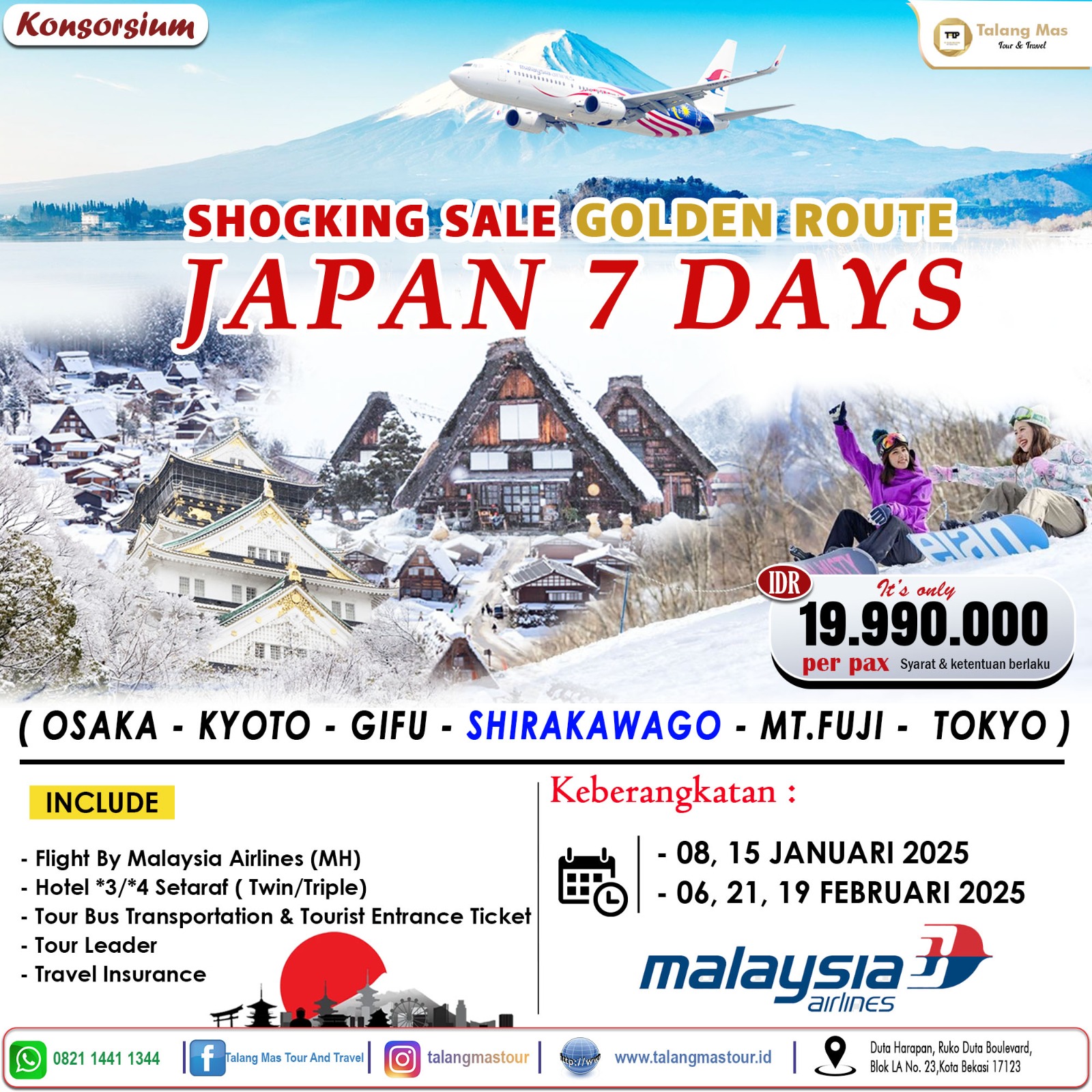 Paket Wisata Shocking Sale Golden Route Japan 7 Days