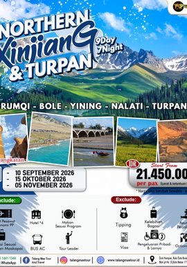 Wisata Halal Northern Xinjiang & Turpan 9D7N
