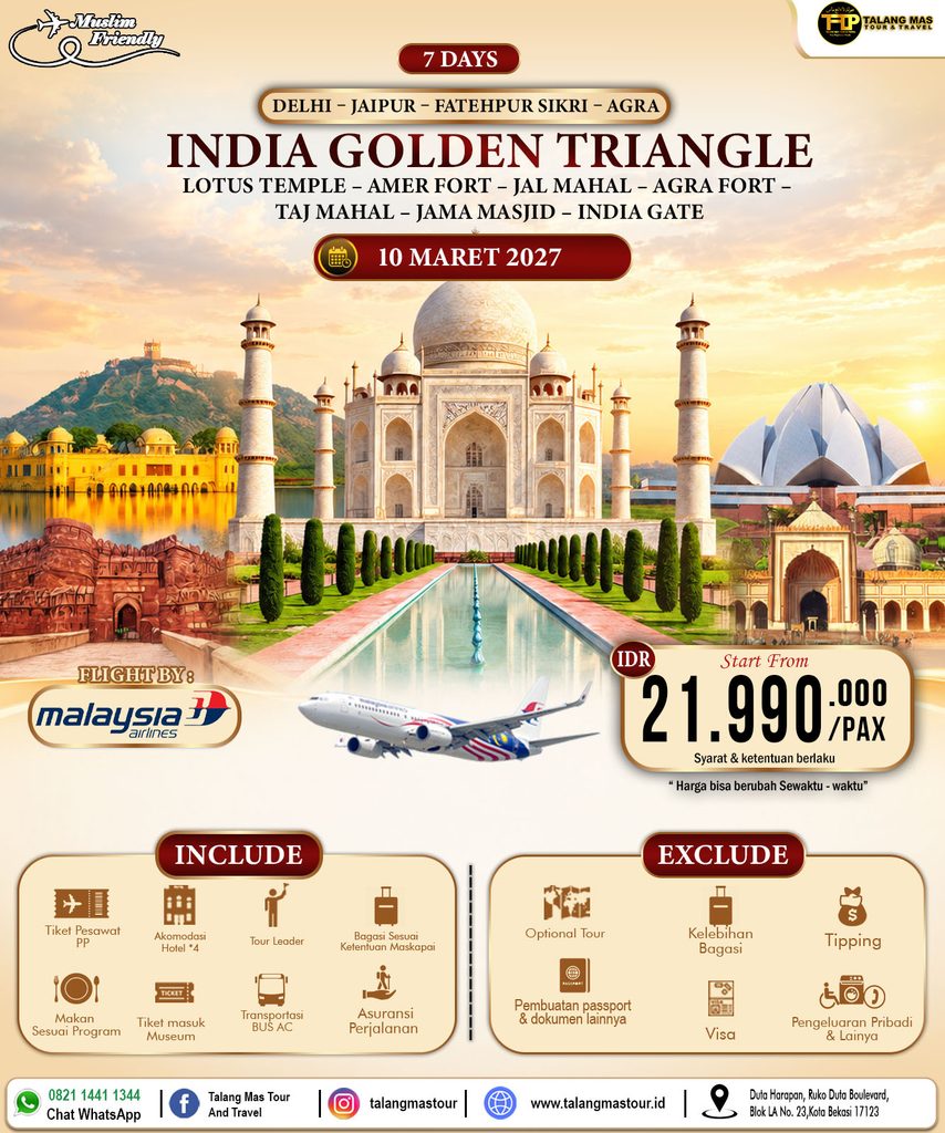 Paket Tour India Golden Triangle 7 Hari